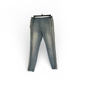 PlaceduJour Women's Light Blue Pull Up Jeggings with Side Stripes Sz 36